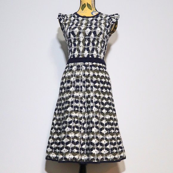 RW&CO Geometric Pattern Midi Dress Small - Picture 10 of 13